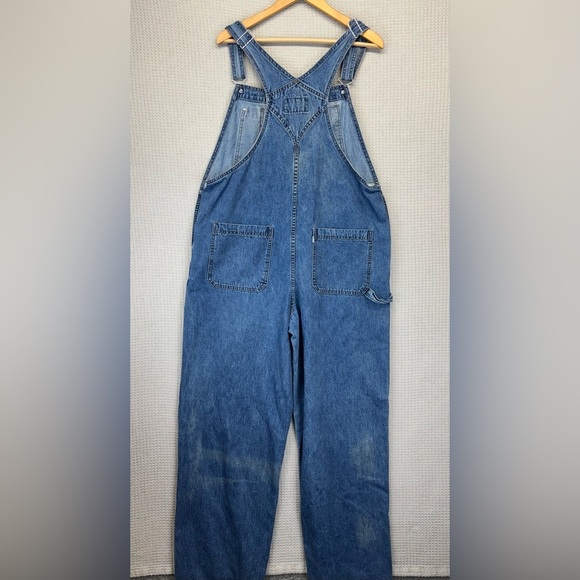 Vintage Y2K Levis Silver Tab Fits Men’s Size XL Blue Denim Baggy Overalls Faded - Picture 4 of 14
